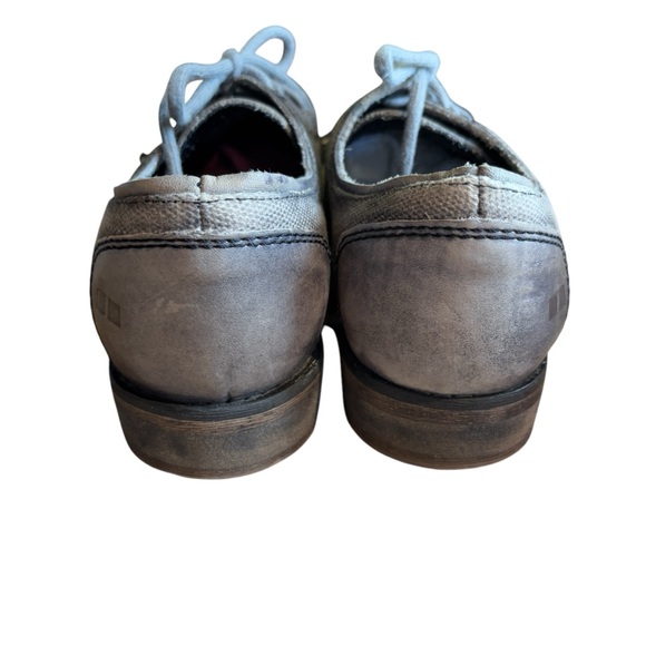 BED STU Gray Leather Cap Toe Casual Laced Up Oxfords Comfort Shoes Mens 8.5